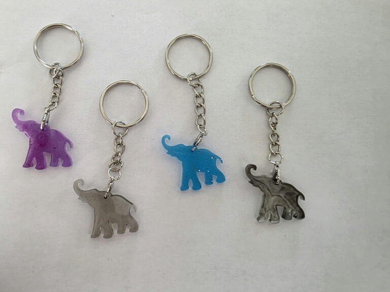 Porte-clé animal en résine — Éléphant