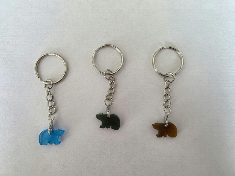 Porte-clé animal en résine — Tête de loup — silhouette A